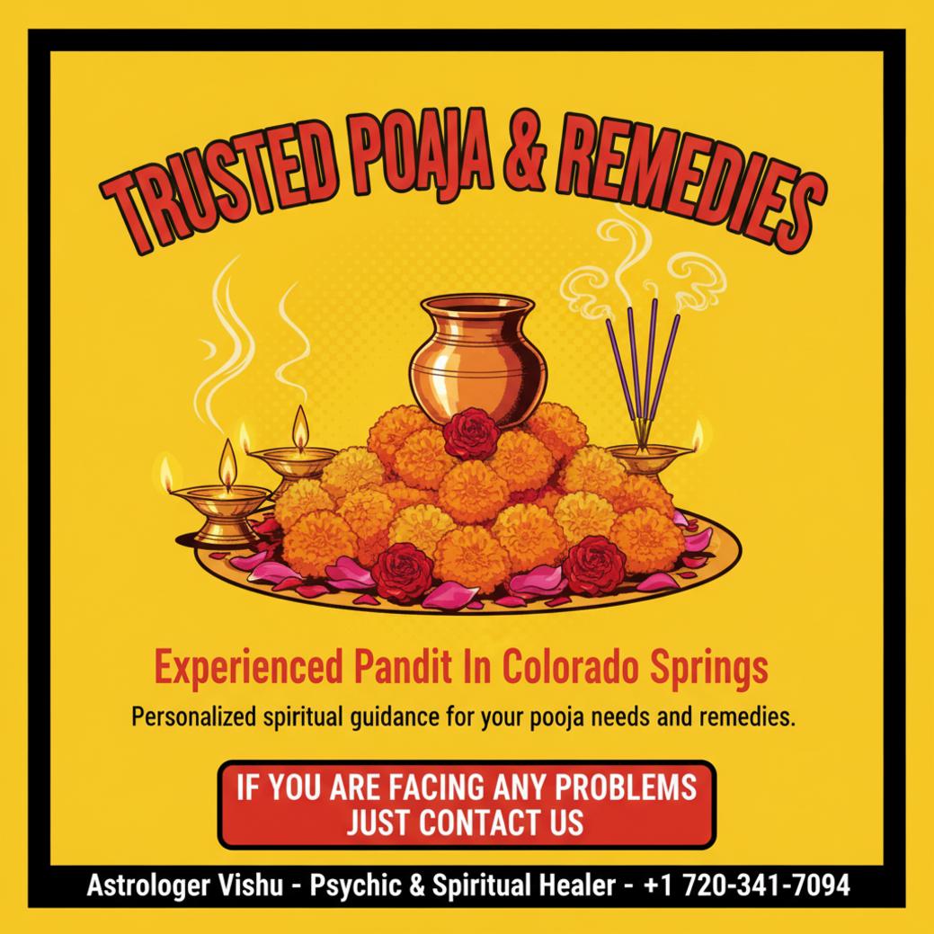 Need a Pandit for Pooja and Remedies in Colorado Springs? Traditional pooja altar with lamps and incense for pandit pooja in Colorado Springs