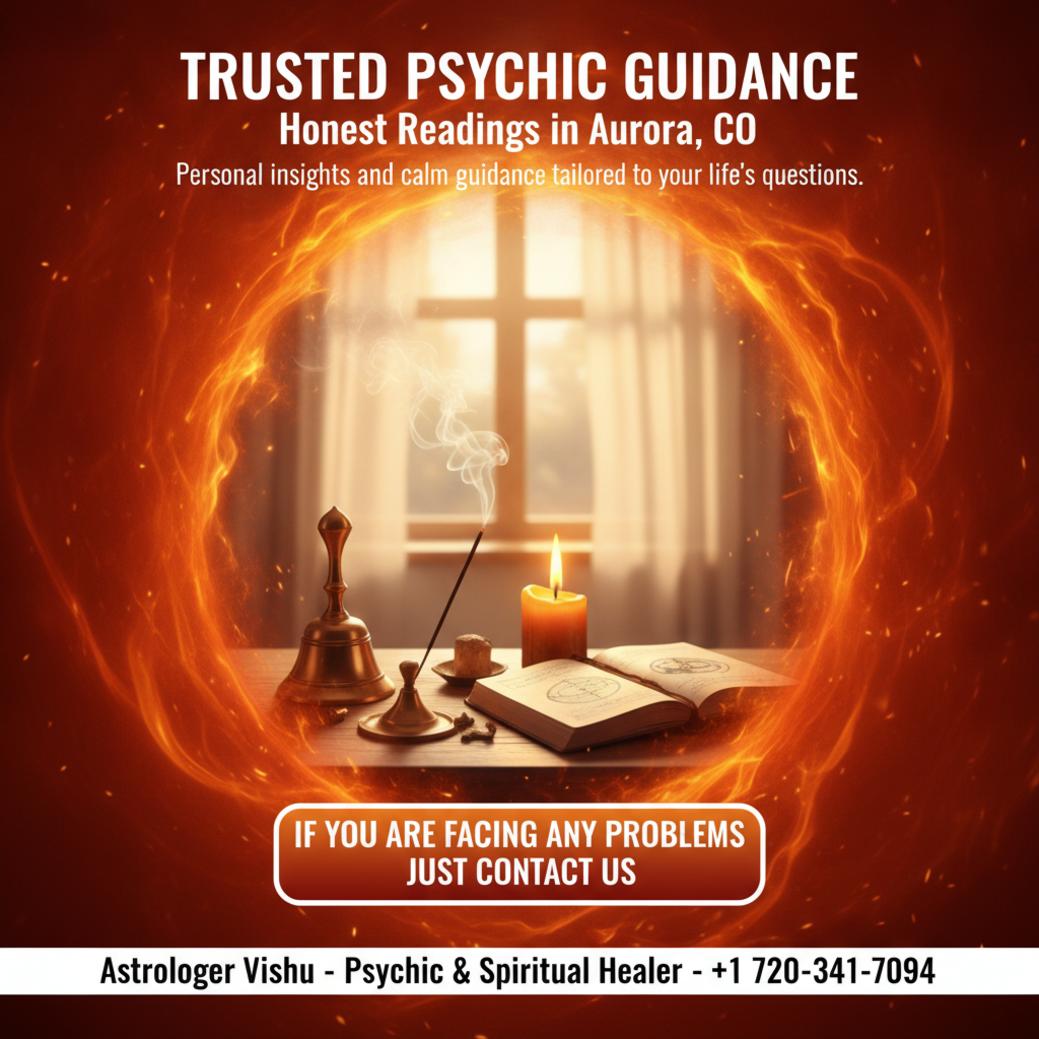 peaceful spiritual setup with astrology tools for psychic in Aurora, CO