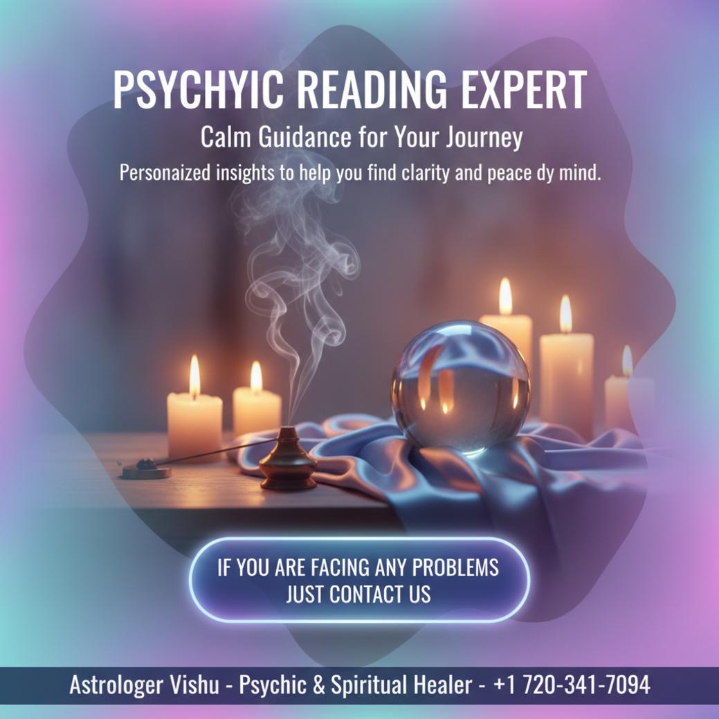 Crystal ball and candles for psychic reading Denver, CO session